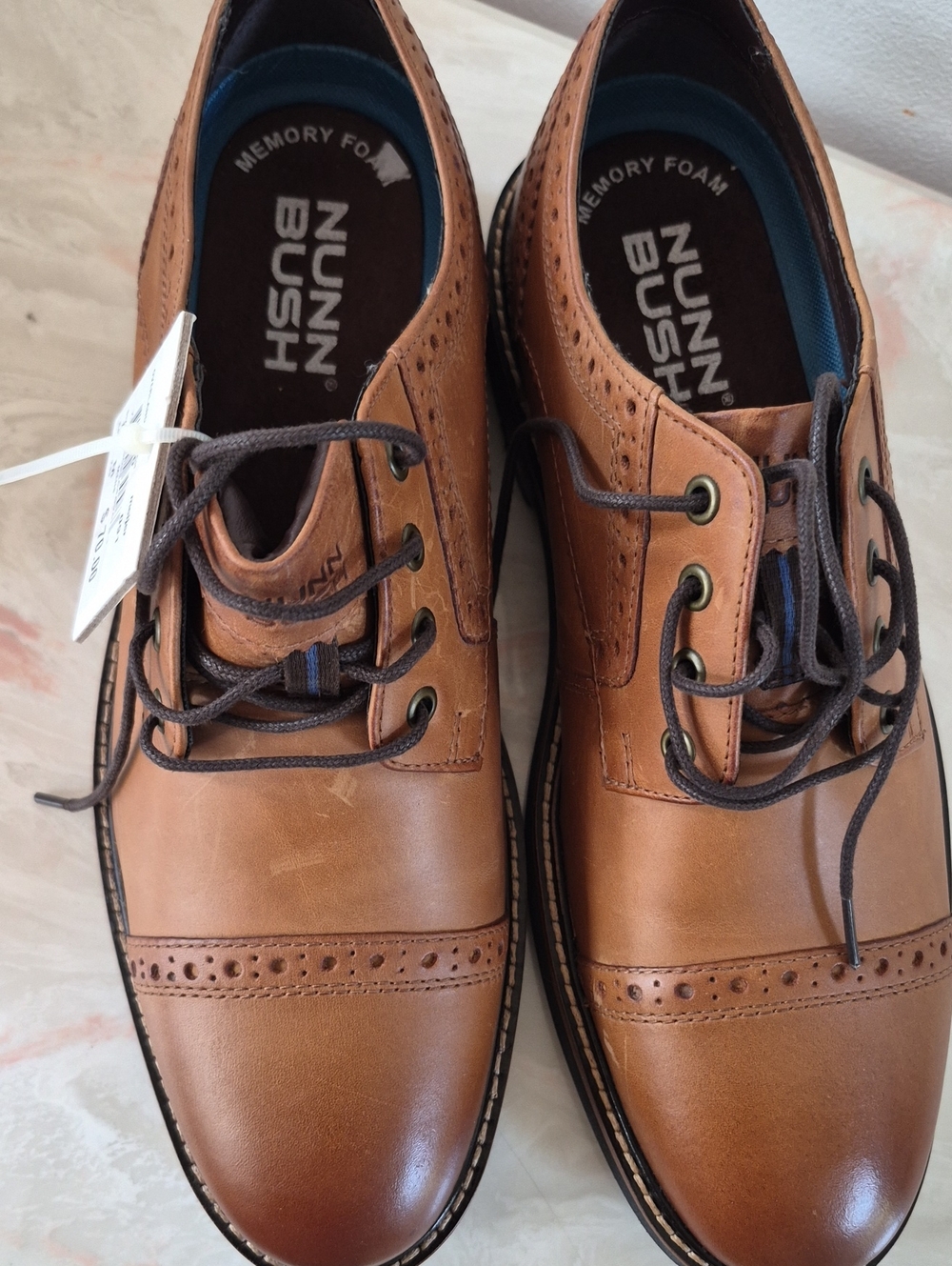 Nunn Bush Men's Brown Leather Oxford Dress Shoes